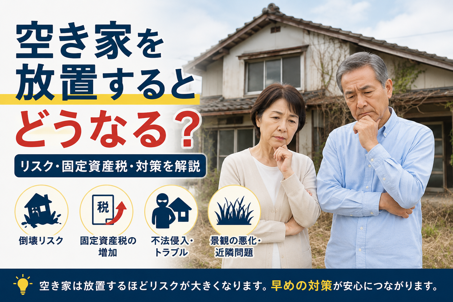 空き家を放置するとどうなる？